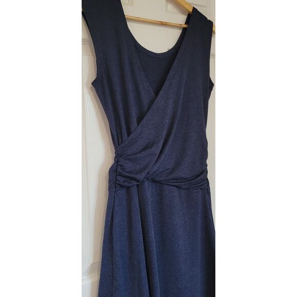 Patagonia Dress Sz Medium Blue Crossover Wrap Back Ruching Tank - Picture 4 of 6